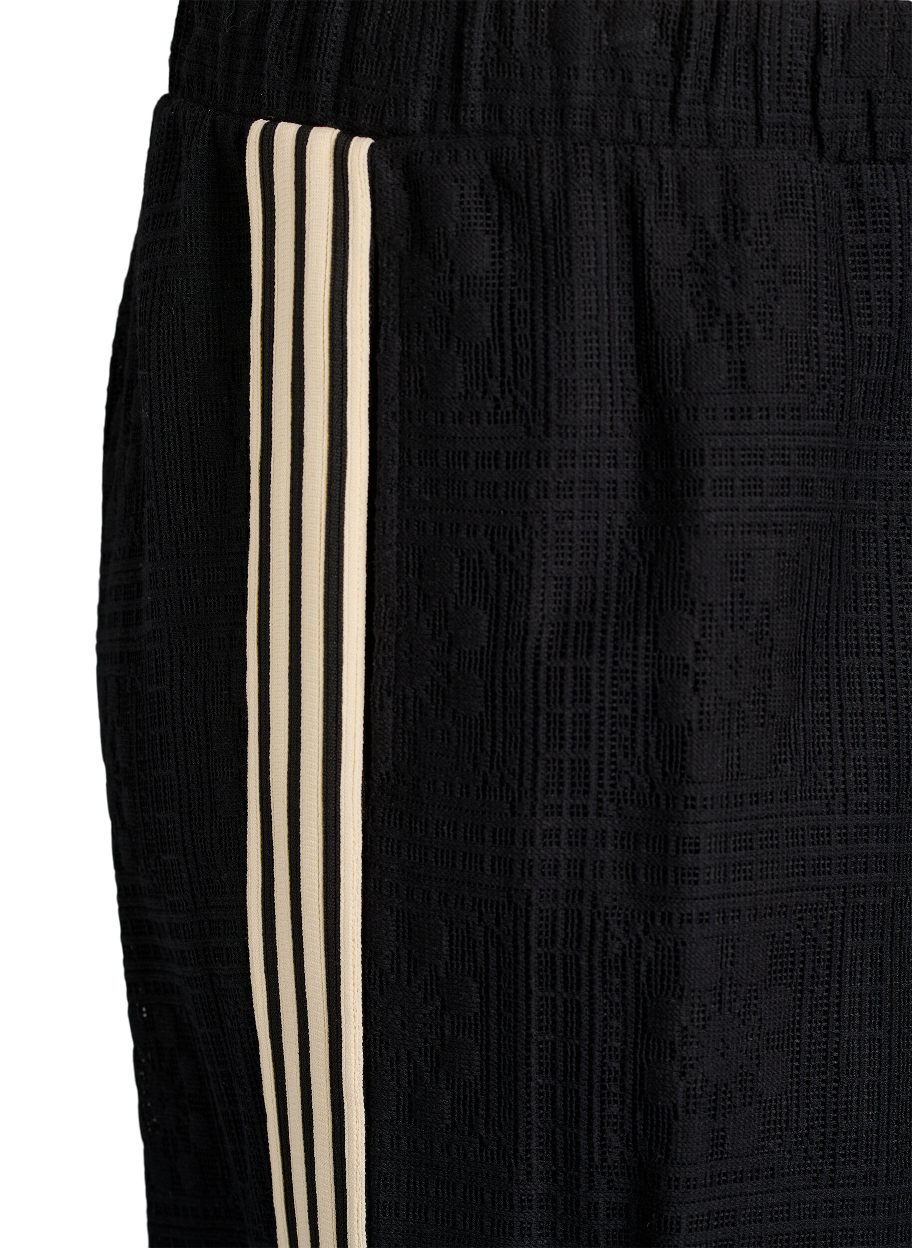 ZizziWijde kanten broek met contrasterende strepen, Zwart, Packshot image number 2