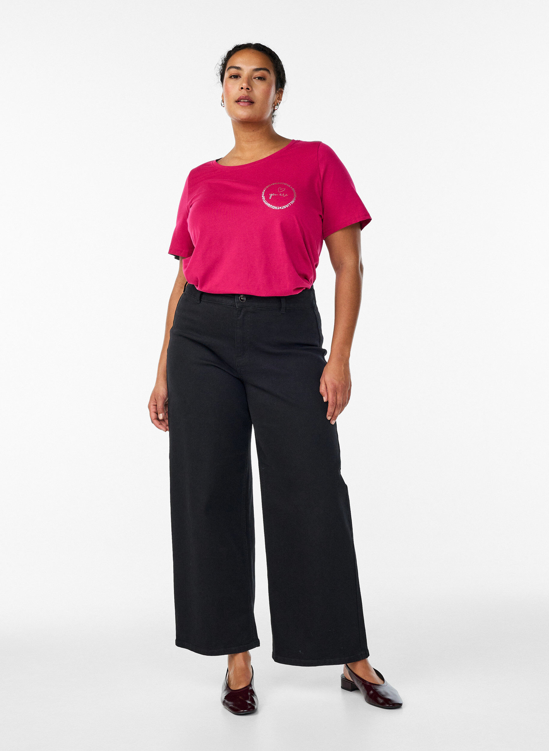 ZizziFLASH - T-shirt met print, Rood, Model image number 1