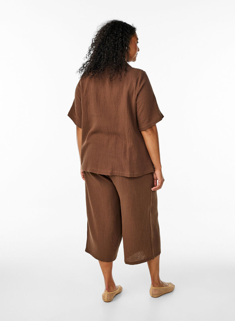 Culotte broek van katoen met hoge taille, Rain Drum, Model