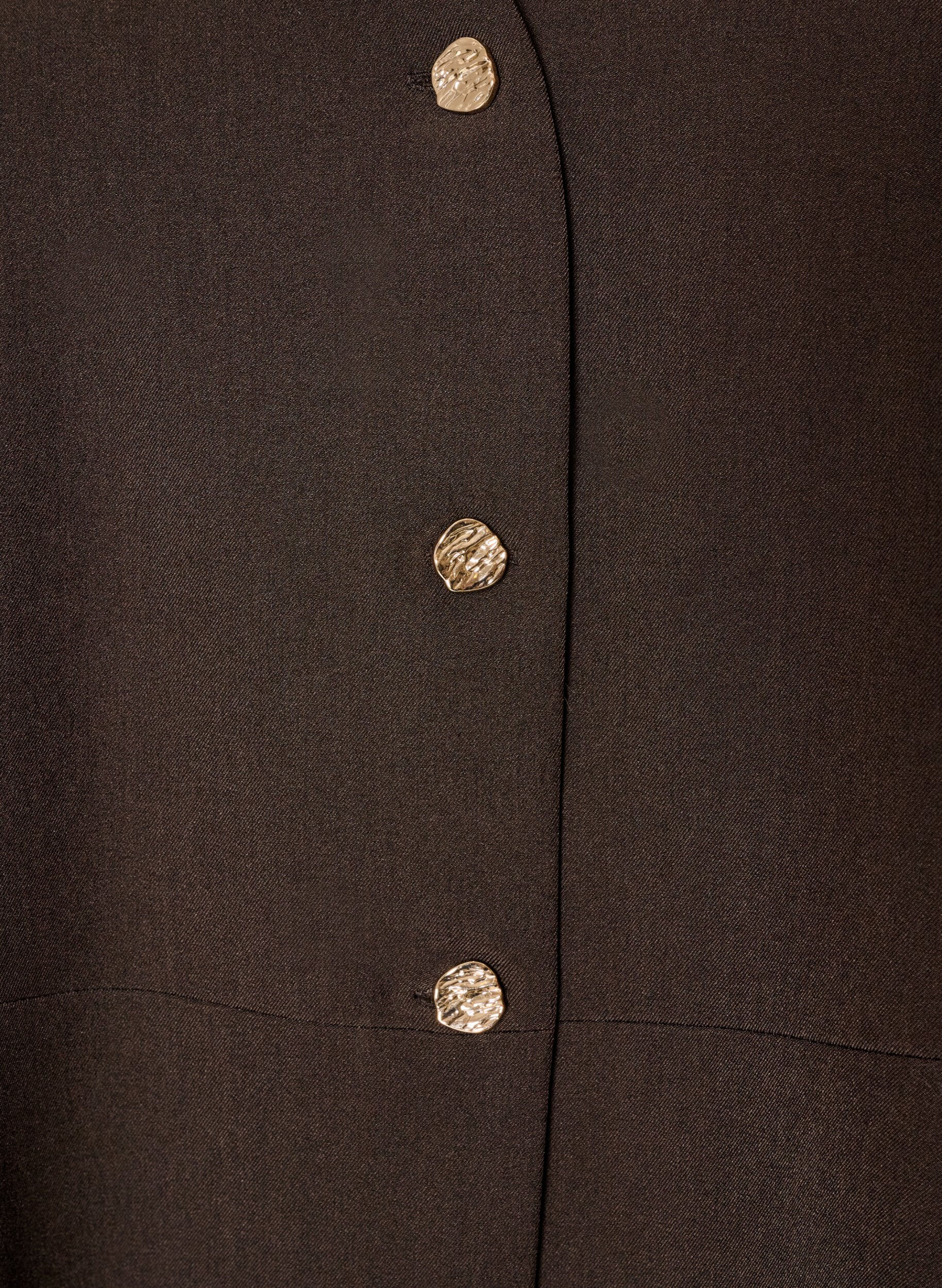 ZizziGilet met peplumzoom en V-hals, Bruin, Packshot image number 2