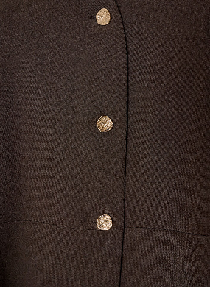 Gilet met peplumzoom en V-hals, Bruin, Packshot image number 2