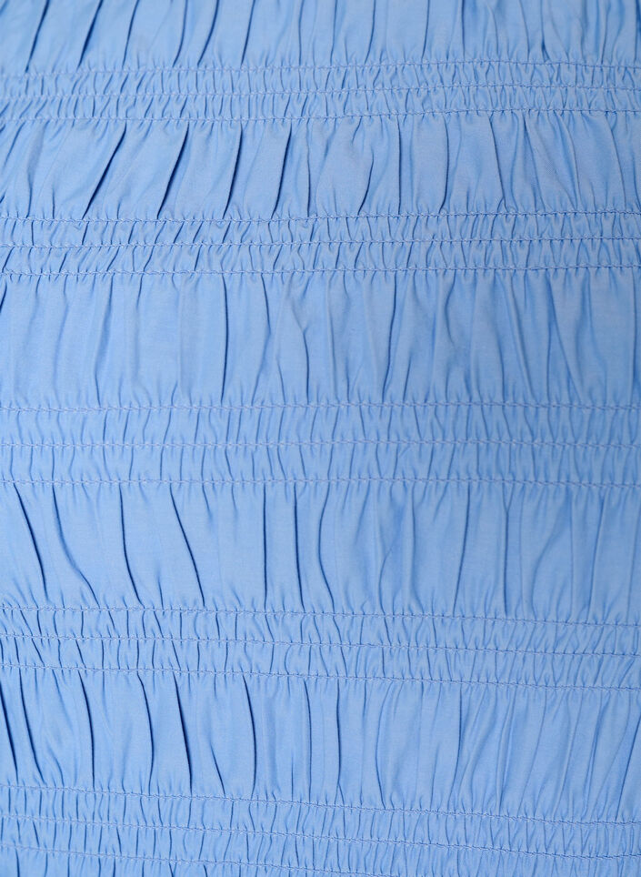 Smocktop met boothals en peplumzoom, Blauw, Packshot image number 2