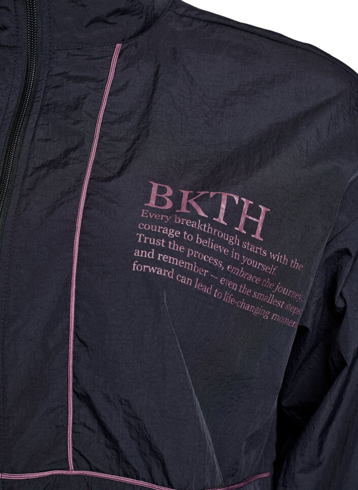 Lichtgewicht jack met contrasterende biezen, Zwart, Packshot image number 2