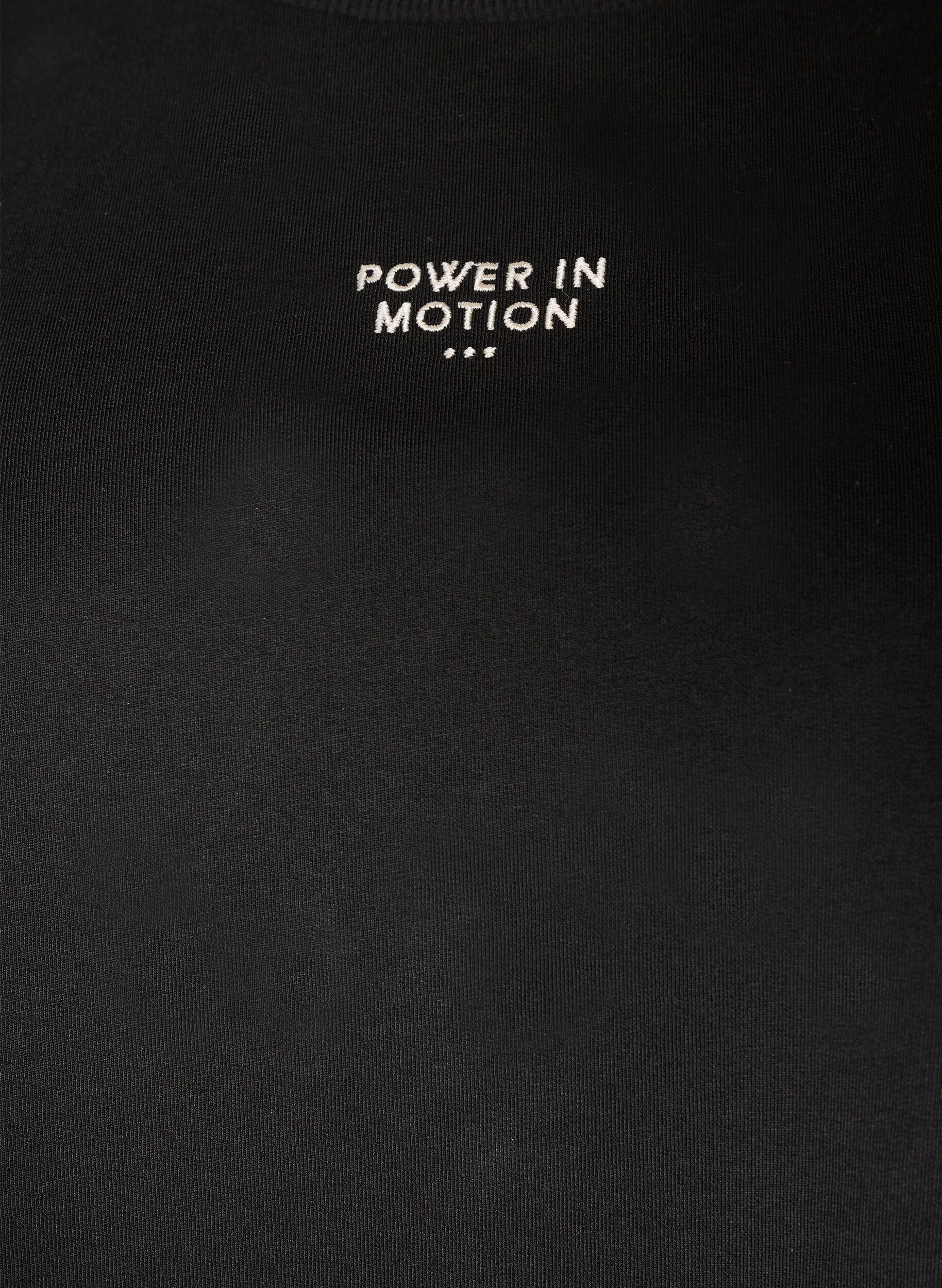 Zizzi T-shirt de sport coupe ample avec inscription brod&eacute;e, Noir, Packshot image number 2