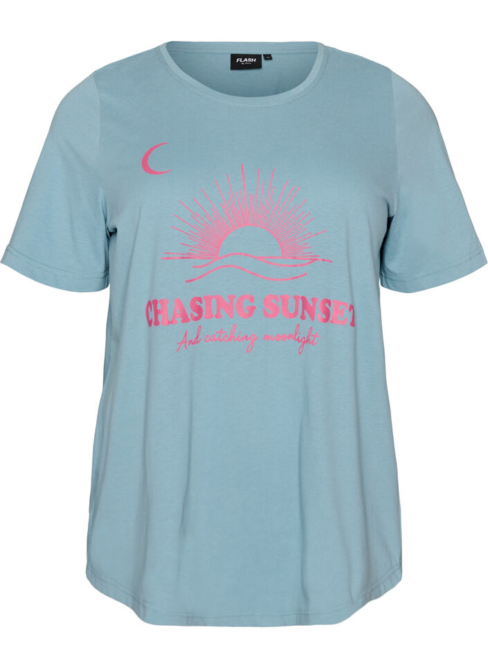 T-shirt met motief, Blauw, Packshot image number 0
