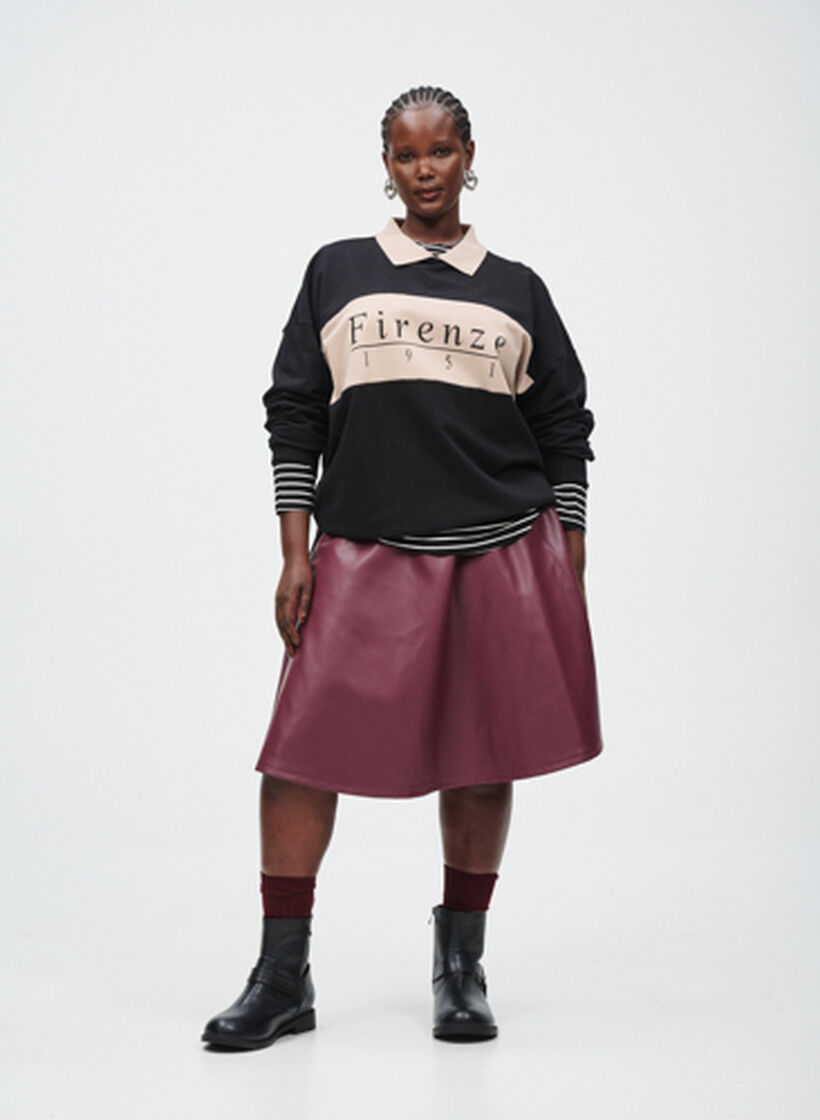 Sweater met polodetails, , Model