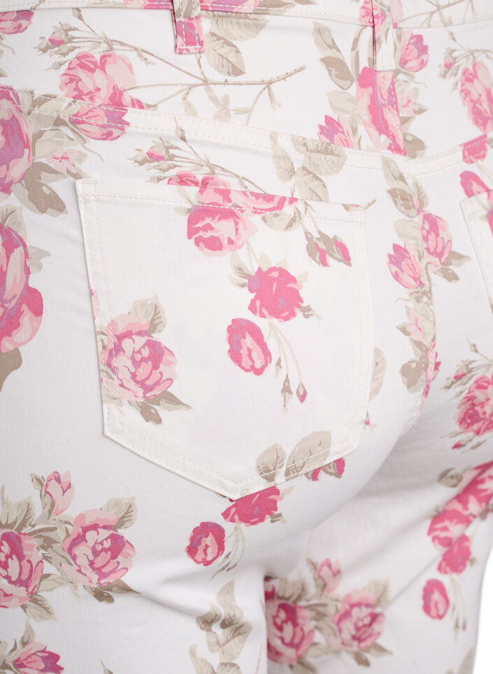 Superslanke Amy jeans met bloemenprint, Vanille, Packshot image number 3