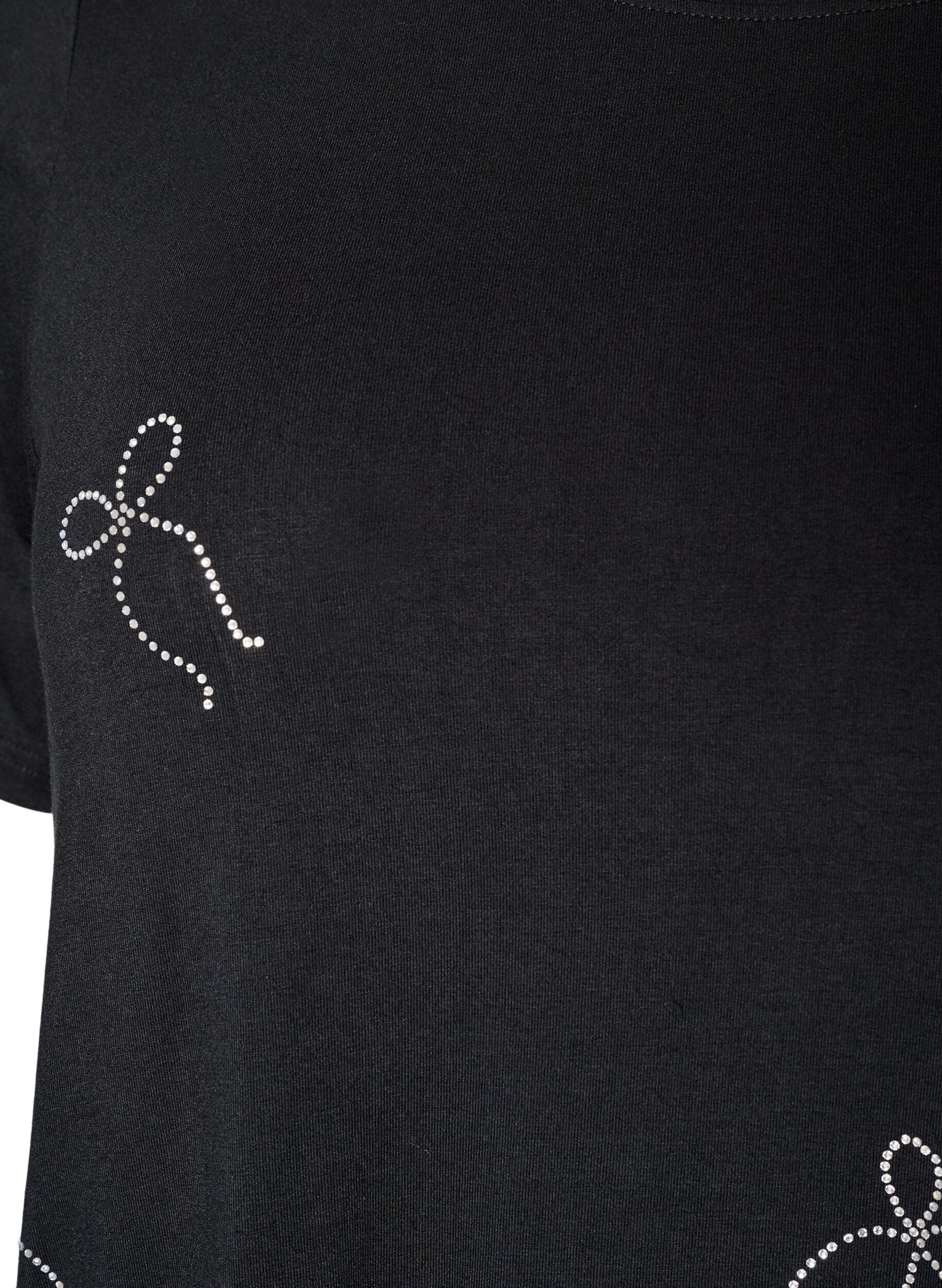 ZizziViscose T-shirt met strassteentjes, Zwart, Packshot image number 2