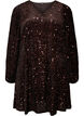 Korte jurk met pailletten in A-lijnvorm, Bruin, Packshot image number 0
