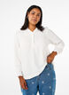 Blouse met rucheskraag, Vanille, Model image number 0