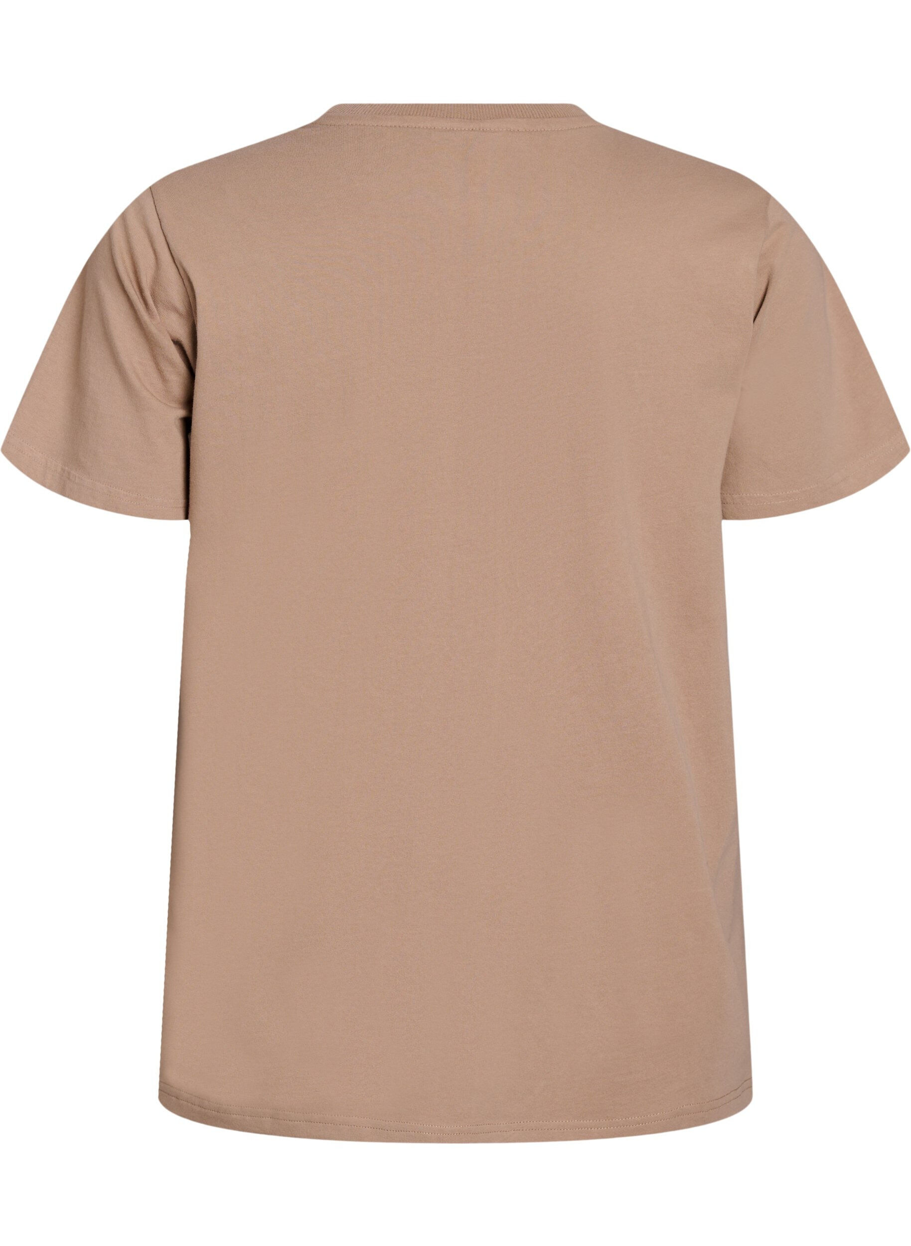 ZizziT-shirt van biologisch katoen met statementprint, Beige, Packshot image number 1