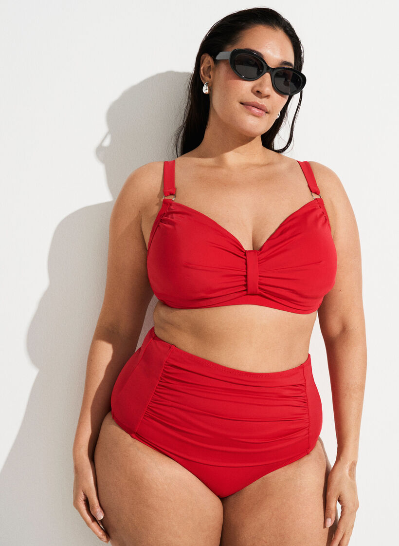 Bikinibroekjes met hoge taille, Rood, Image image number 0