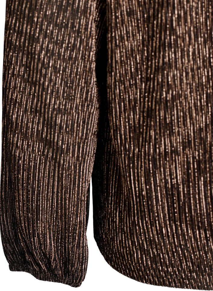 Partyblouse met glitterstrepen en lange mouwen, Zwart, Packshot image number 3