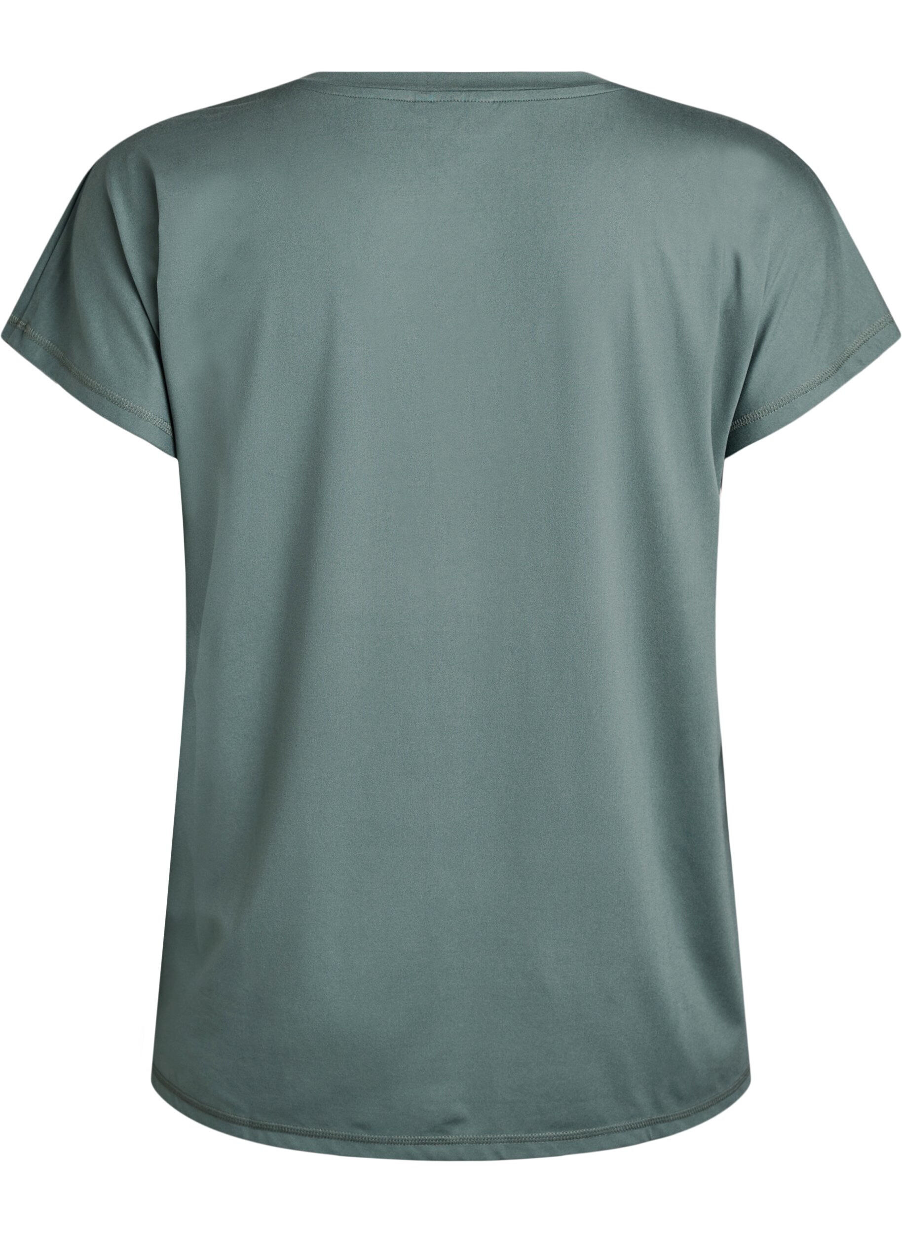 Zizzi T-shirt de sport ample avec col en v, Vert clair, Packshot image number 1