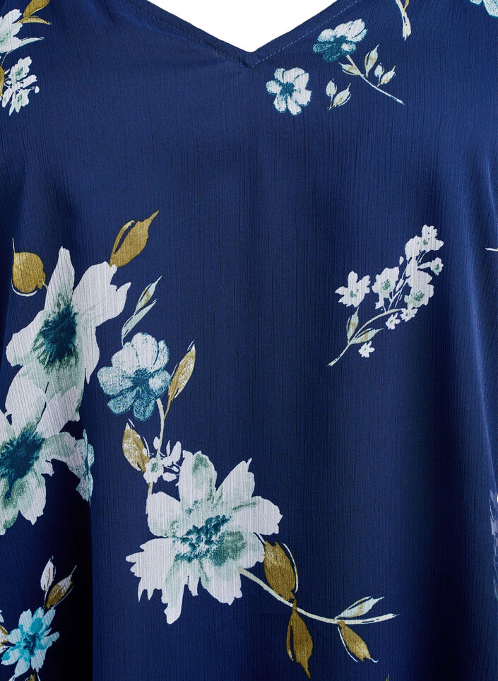 Chiffon blouse met bloemenprint en lange mouwen, Blauw, Packshot image number 2