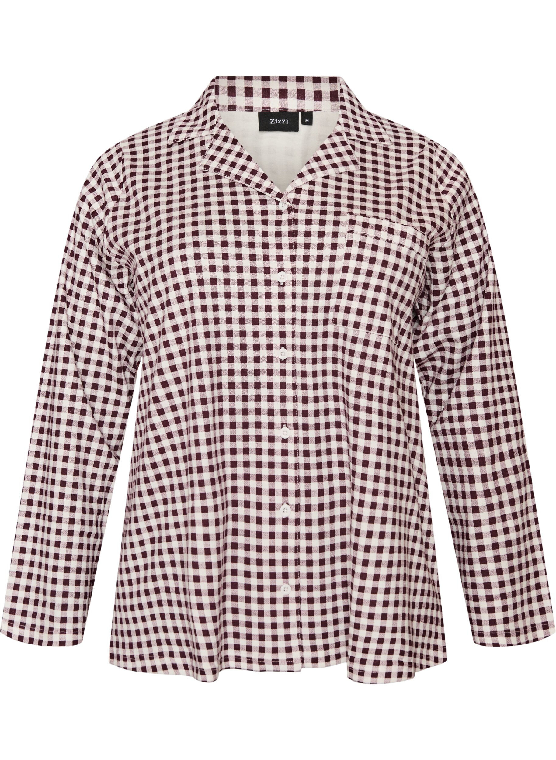 Katoenen pyjamashirt met borstzak