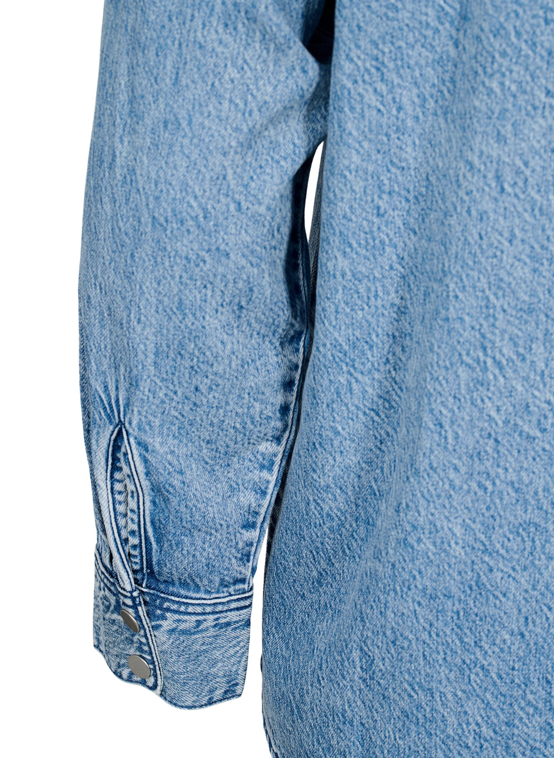 ZizziDenim shirt met borstzakken, Blauw, Packshot image number 3
