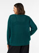 Gebreide blouse met een opengewerkt structuurpatroon, Groen, Model image number 2