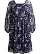 Chiffon feestjurk met lange mouwen, Blauw, Packshot image number 0