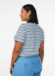 Katoenen T-shirt met strepen, Blauw, Model image number 2