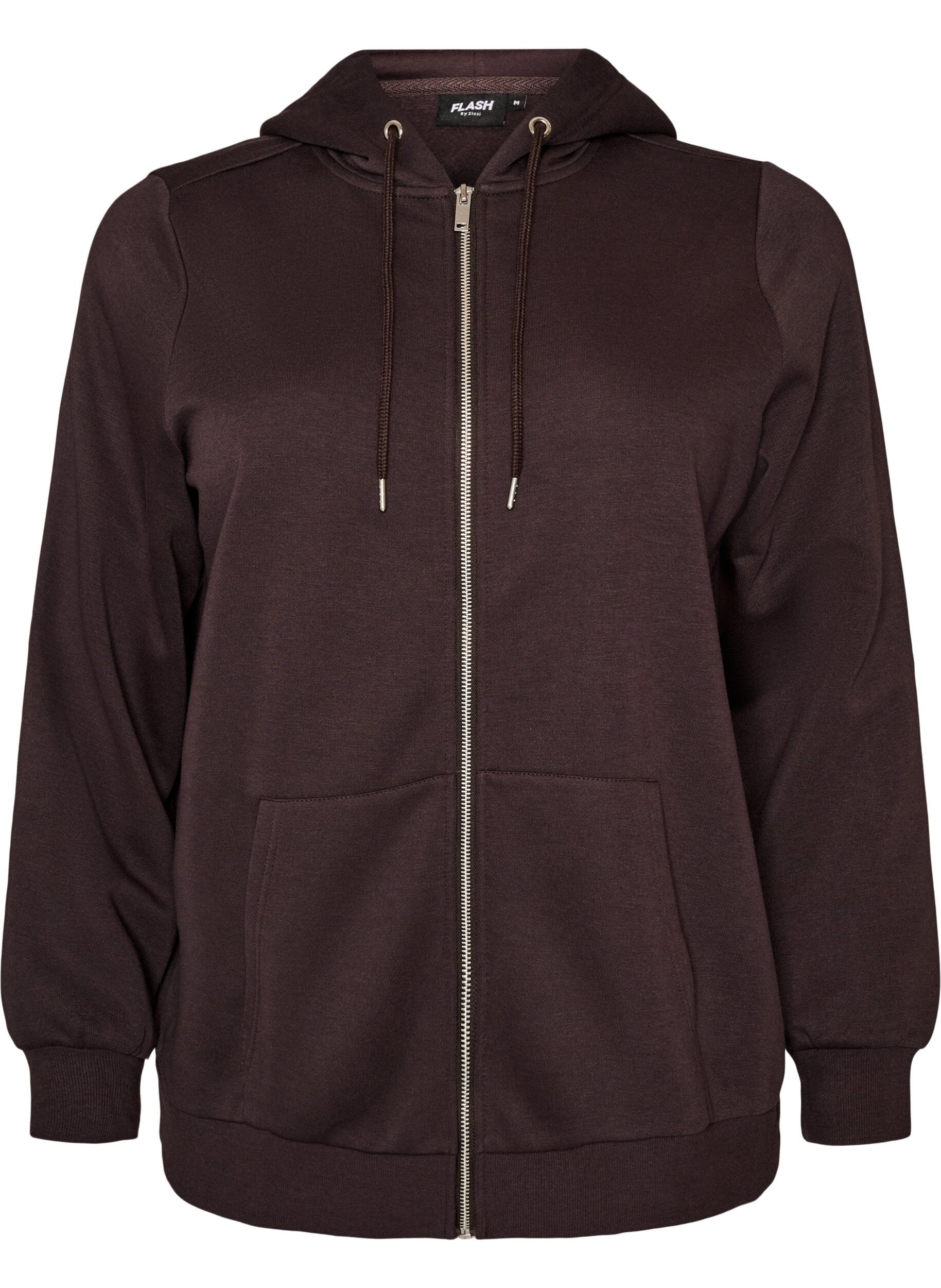 Sweatshirt met capuchon, ritssluiting en zakken