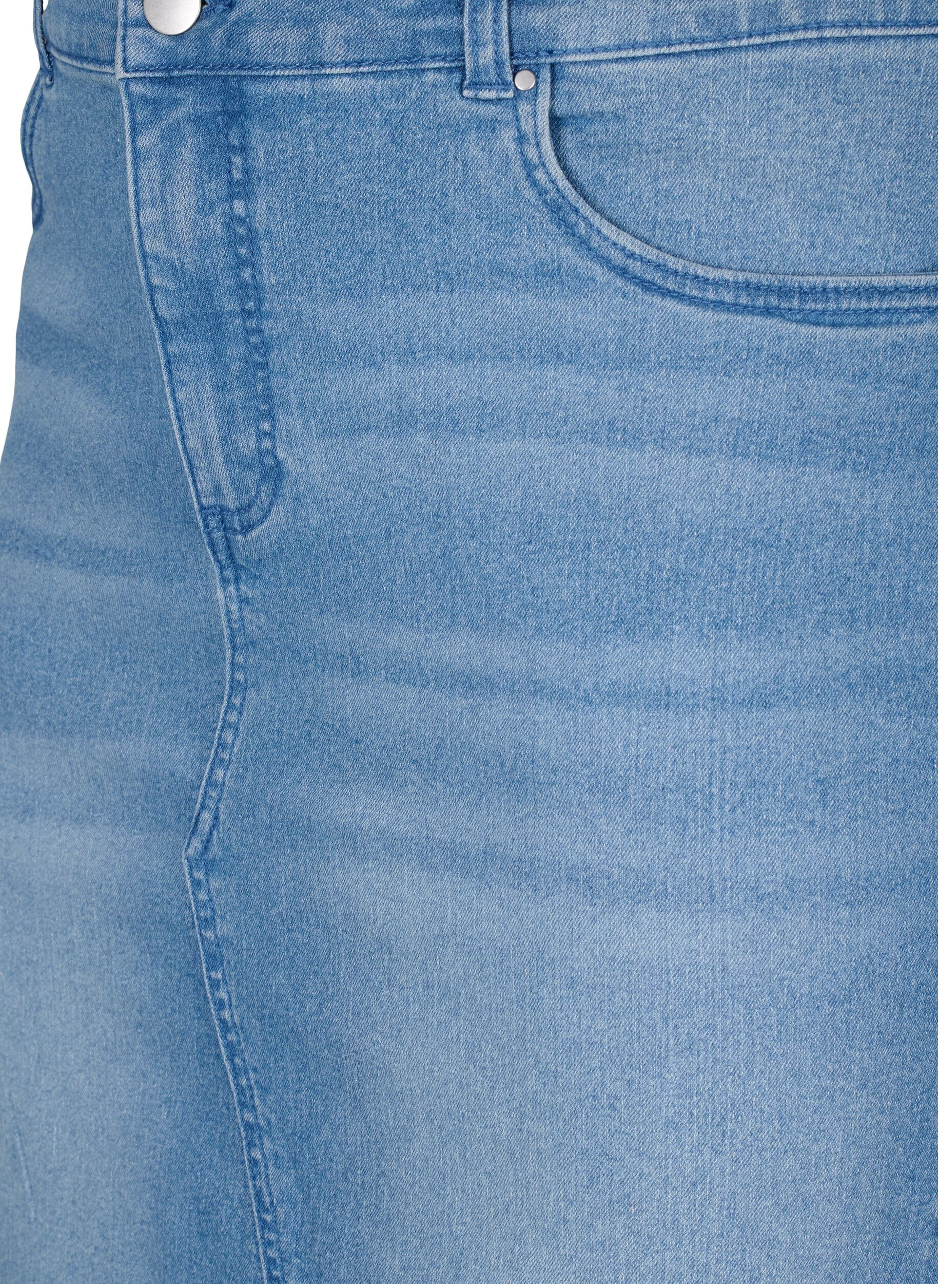 ZizziNauwsluitende denim rok, Blauw, Packshot image number 2