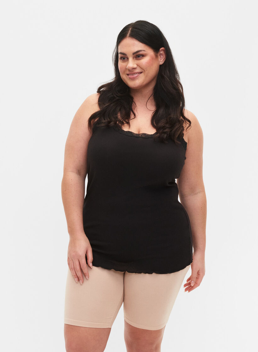 2-pack viscose fietsbroek, Beige, Model image number 0