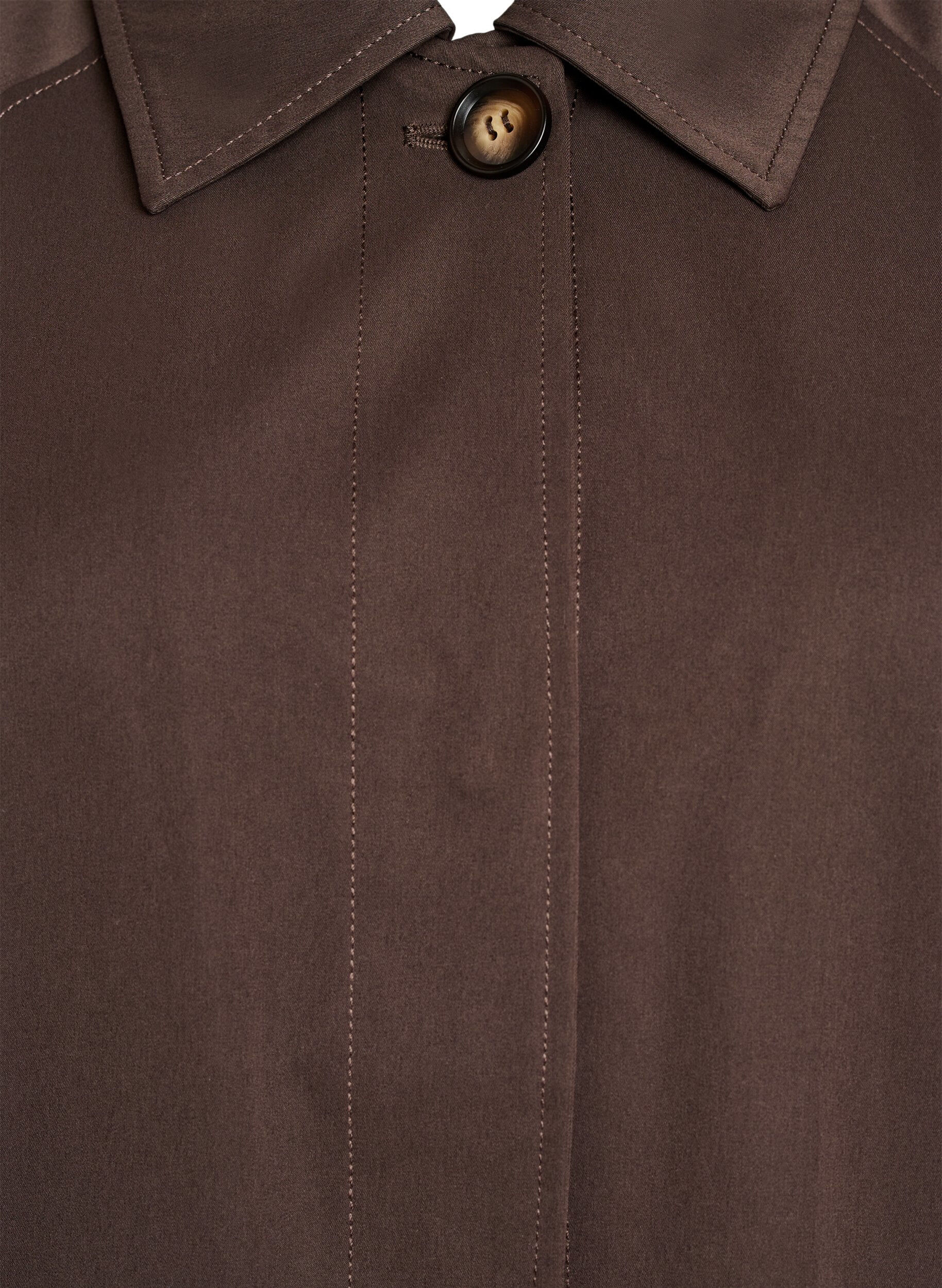 ZizziKorte trenchcoat met kraag en raglanmouwen, Bruin, Packshot image number 2