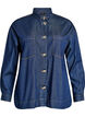Losse denimshirt met zakken op de borst, Blauw, Packshot image number 0