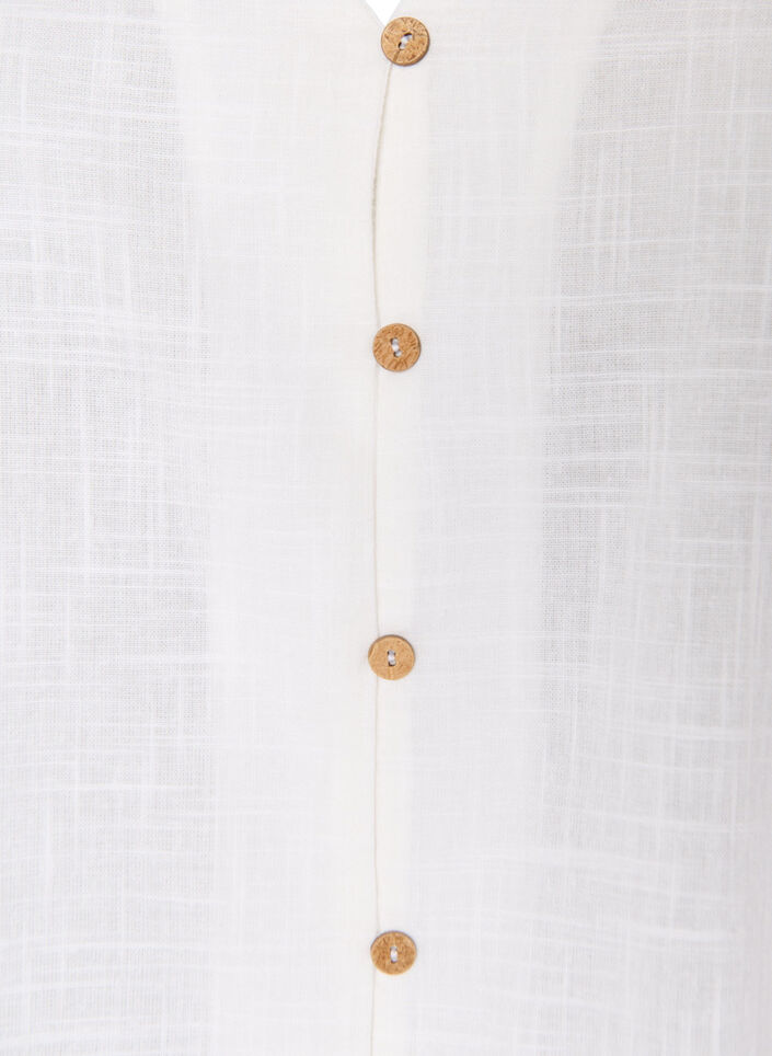 Katoenen shirt met korte mouwen en een V-hals, Wit, Packshot image number 2