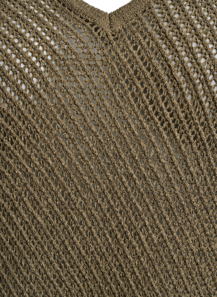 FLASH - Mouwloze gebreide top met V-hals, Groen, Packshot image number 2