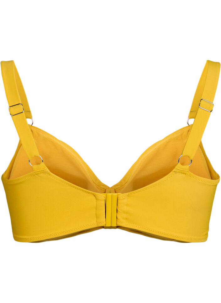 Bikinitop met beugel en knoopdetail, Old gold, Packshot