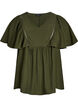 Blouse met korte mouwen met ruches, Groen, Packshot image number 0