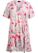Robe portefeuille &agrave; fleurs et manches courtes, Blanc, Packshot image number 0