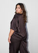 Satijnen blouse met strass en elleboogmouwen, Bruin, Model image number 2