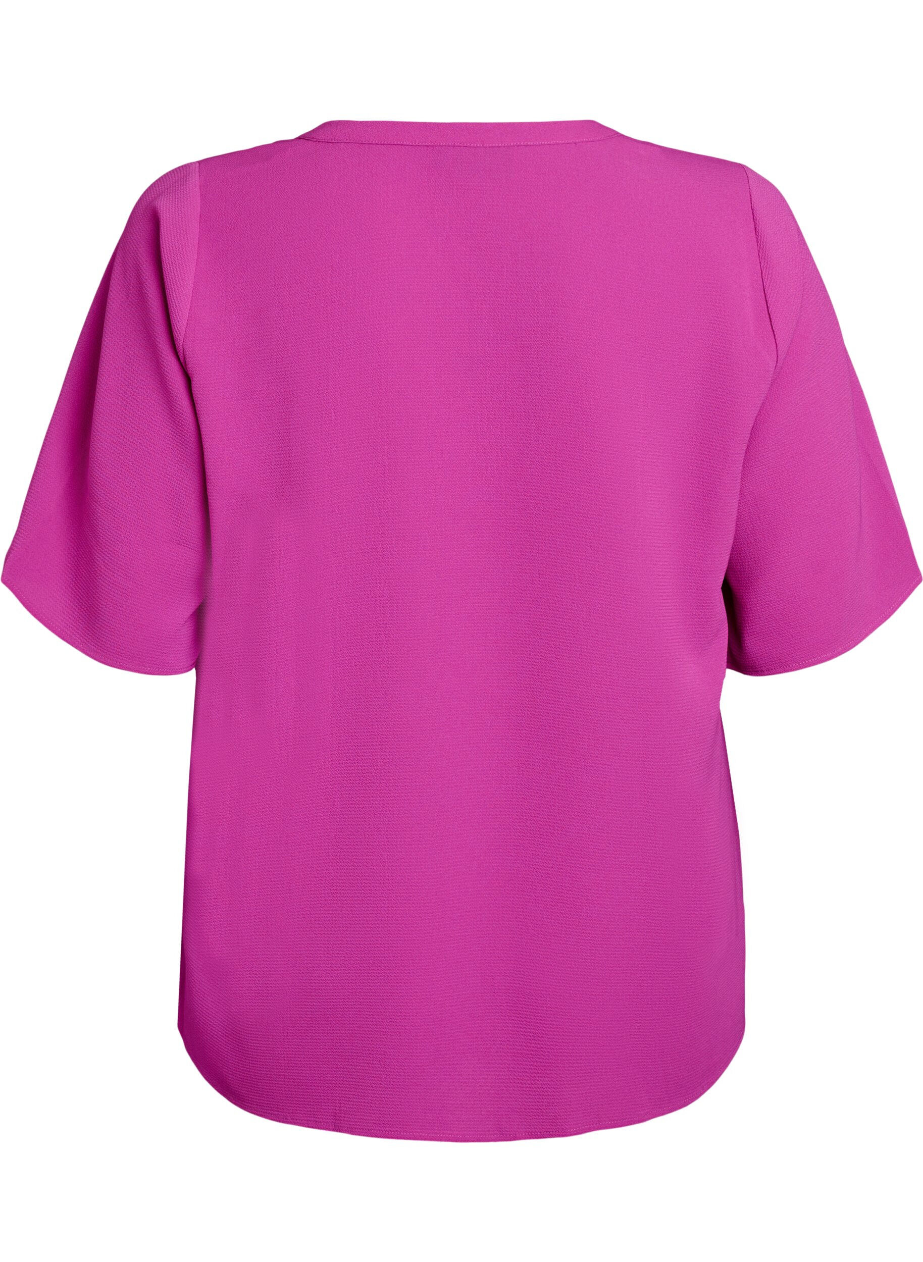 ZizziBlouse met korte mouwen en V-hals, Paars, Packshot image number 1
