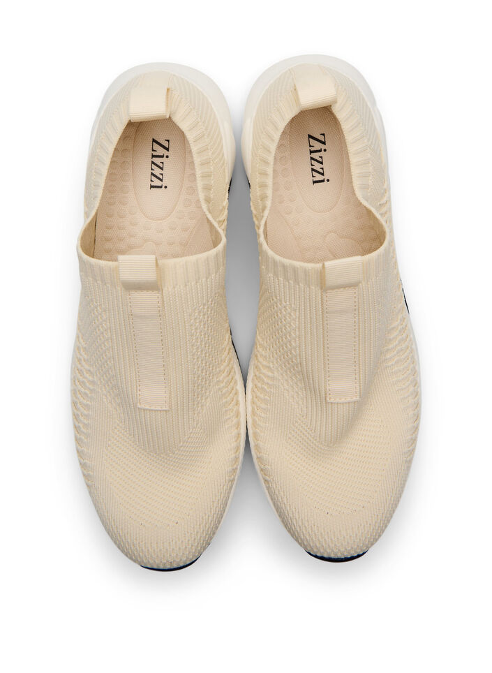 Sneakers van stretchy breimateriaal, Beige, Packshot image number 2