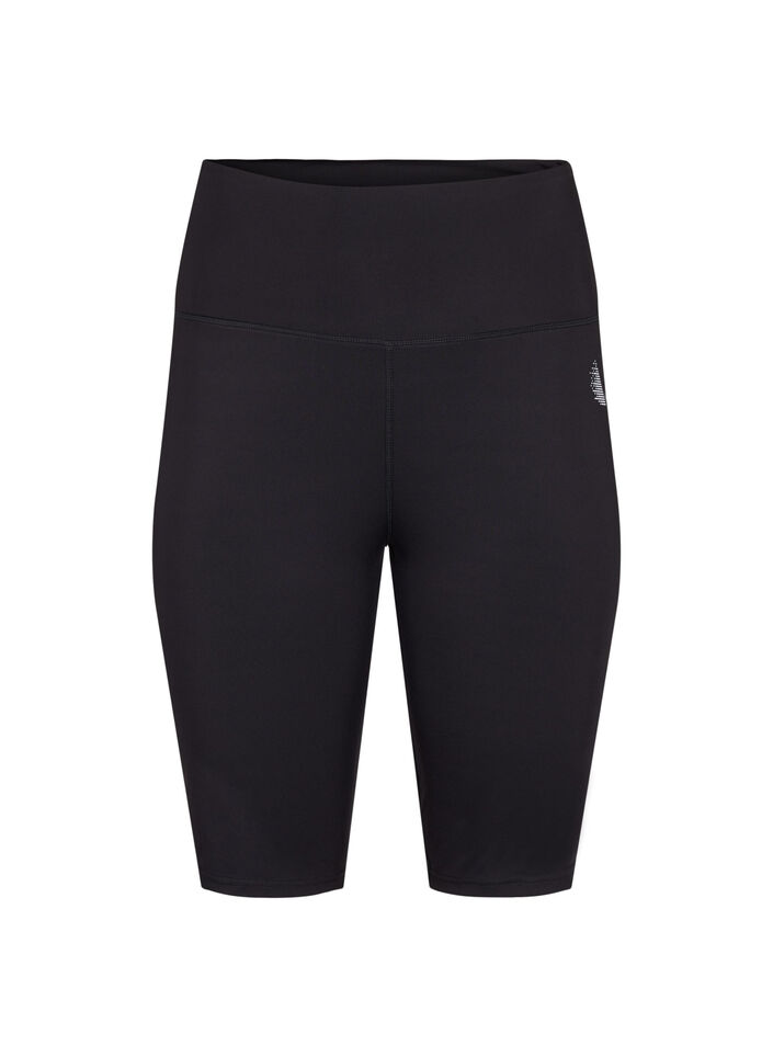 Lange strakke sport shorts, Black, Packshot