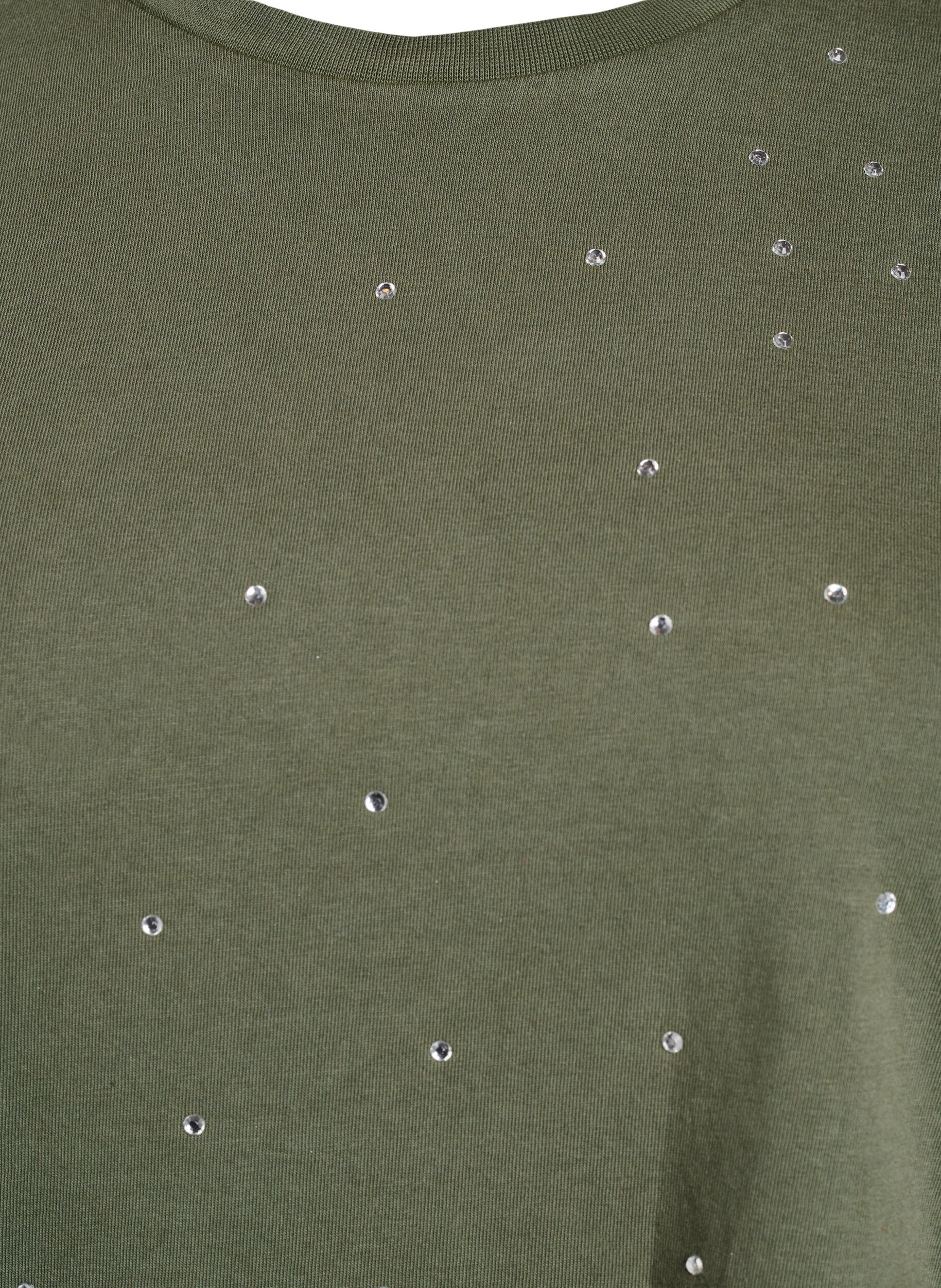 ZizziT-shirt in biologisch katoen met een coole print, Groen, Packshot image number 2