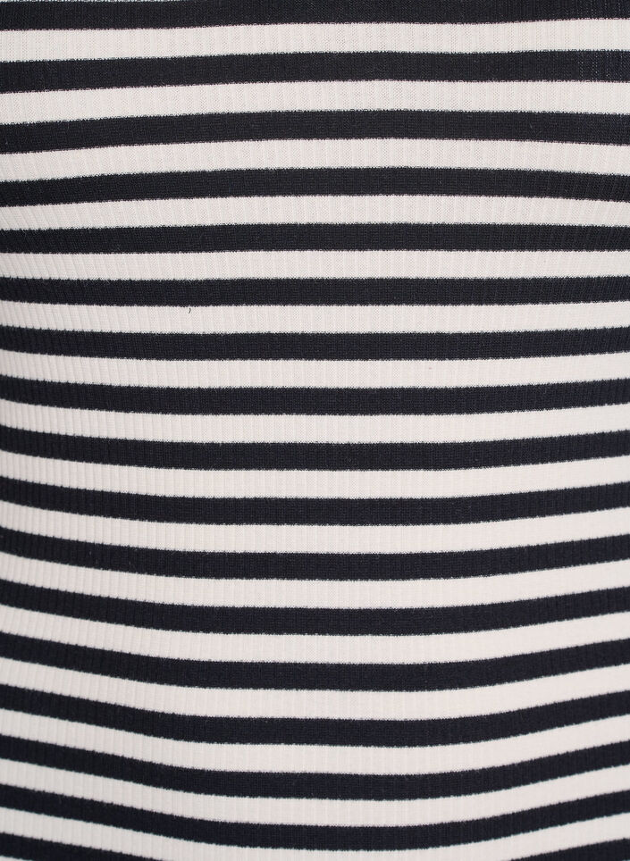 Gestreepte tanktop met een ribstructuur, Zwart, Packshot image number 2