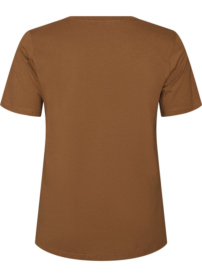 Katoenen T-shirt met print, Bruin, Packshot image number 1