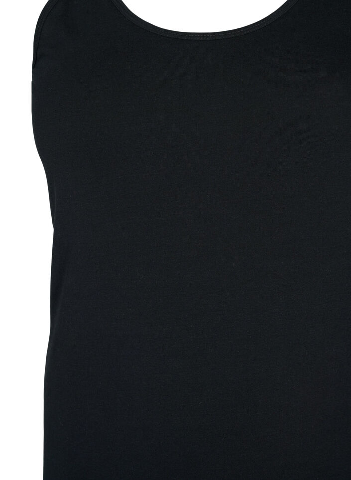 Effen gekleurd basic top in katoen, Zwart, Packshot