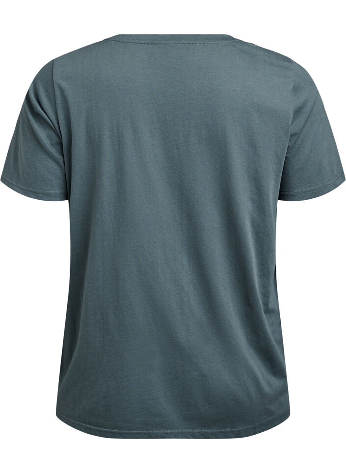 FLASH - T-shirt met V-hals, Groen, Packshot image number 1