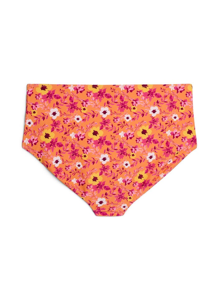 Hoge taille bikinibroekjes met patroon, Oranje, Packshot