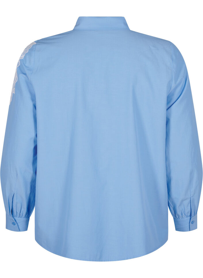 Shirt met kanten details, Della Robbia Blue, Packshot