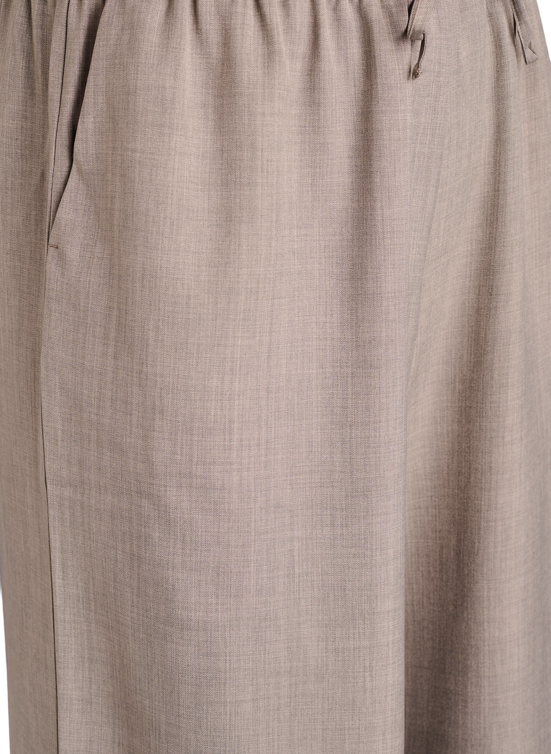 ZizziHoog getailleerde broek met wijde pijpen, Beige, Packshot image number 2