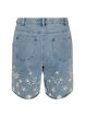 Denim shorts met broderie anglaise en hoge taille, Blauw, Packshot image number 1