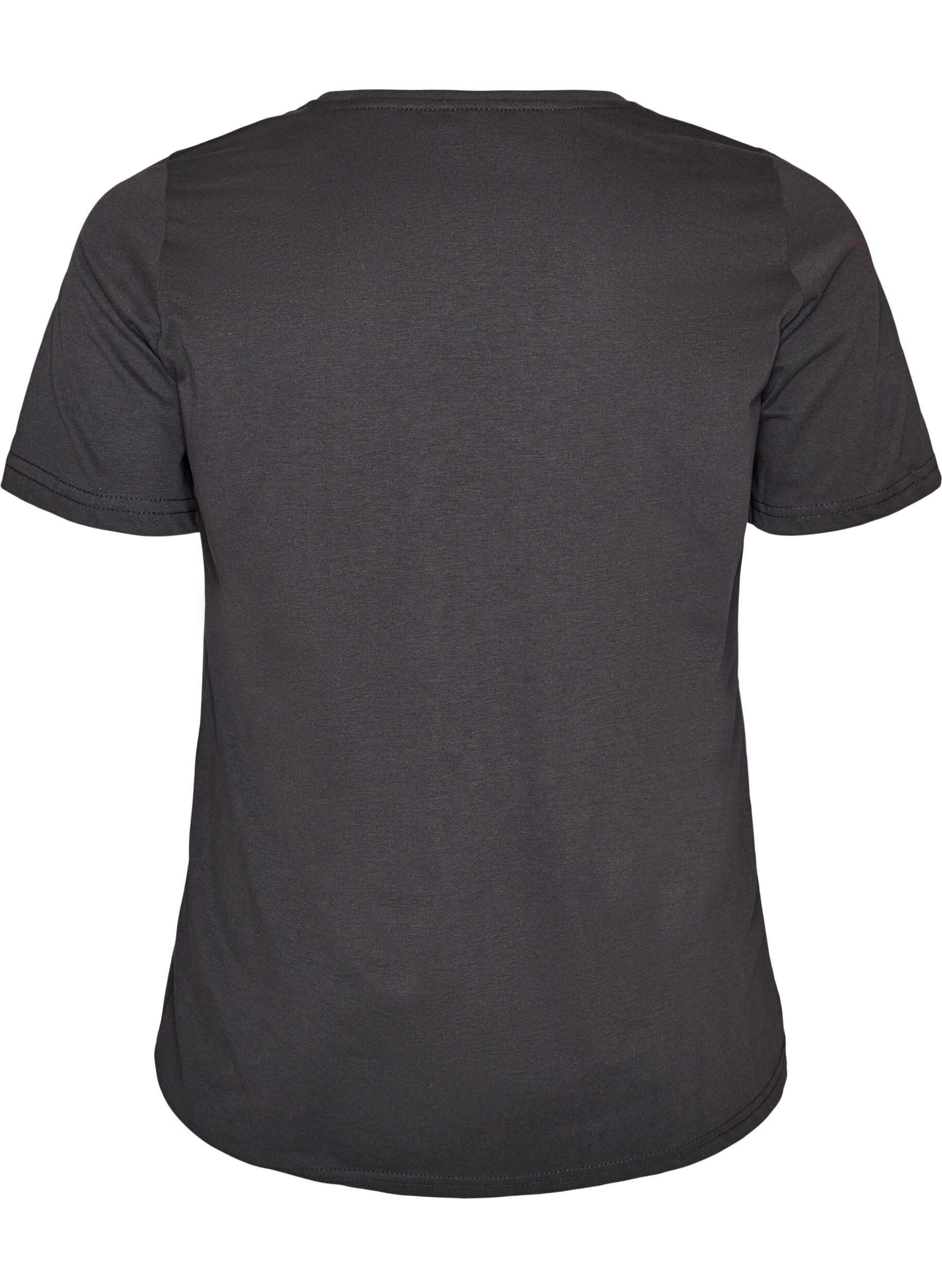 ZizziT-shirt met motief, Grijs, Packshot image number 1