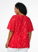 Blouse met vleermuismouwen en bloemen, Rood, Model image number 2