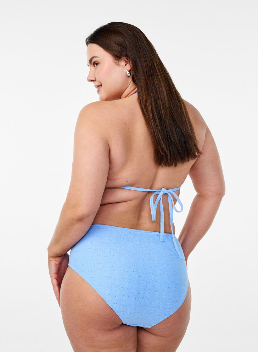 Bikinibroekje met een tai-cut en textuurpatroon, Placid Blue, Model